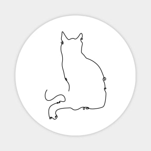 funny cat line art ,cute line art cat,awesome cat Magnet